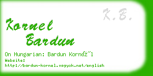 kornel bardun business card